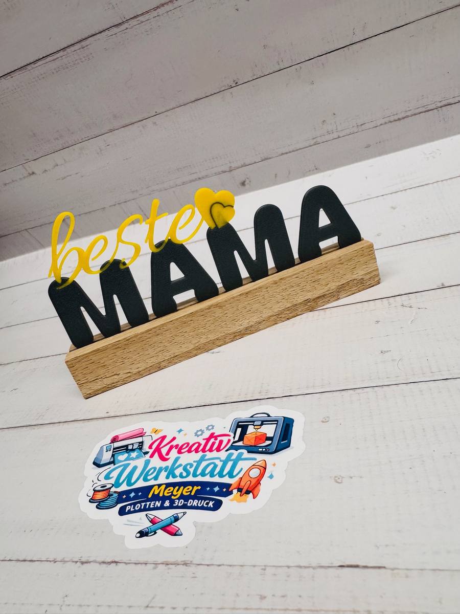 Deko-Schriftzug beste Mama auf Holzsockel
