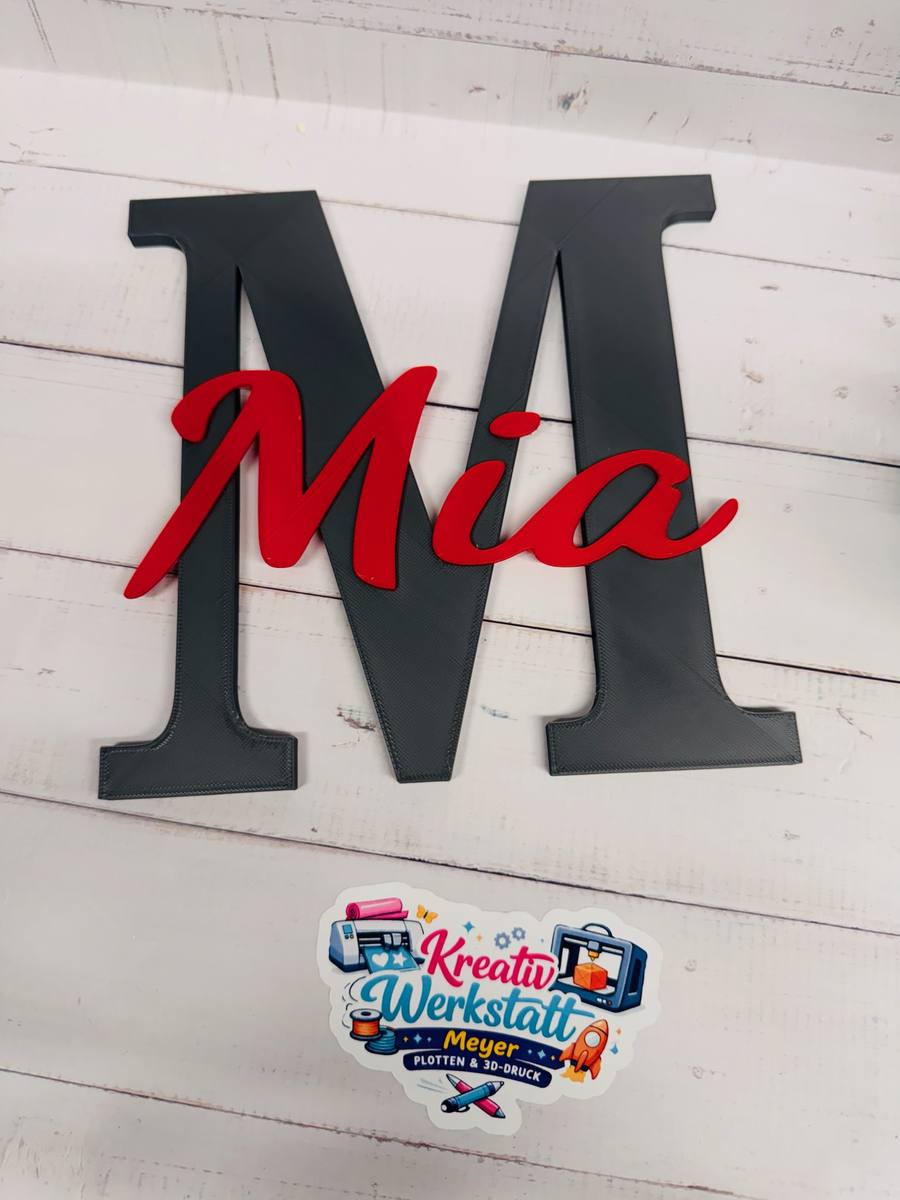 Personalisierter Namens-Buchstabe M mit dem Namen Mia